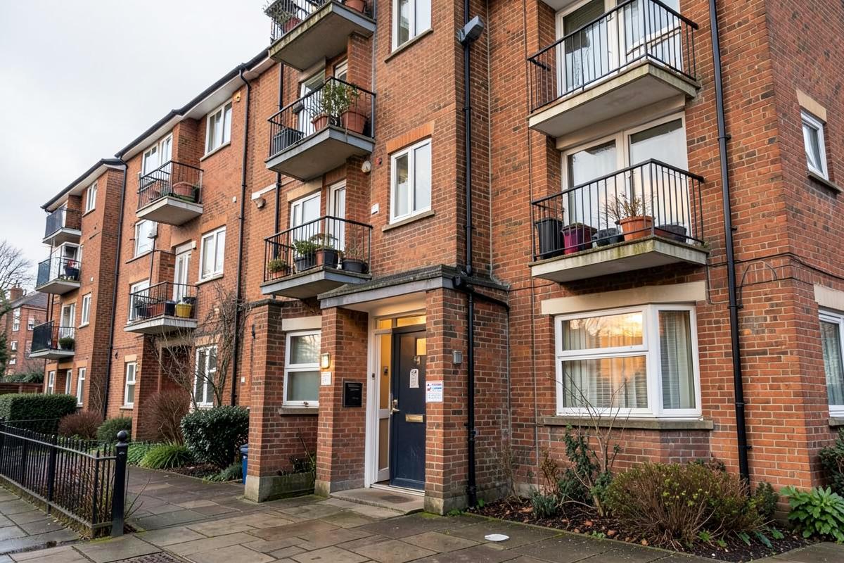 Assessor and fire risk assessor reviewing a London residential building together