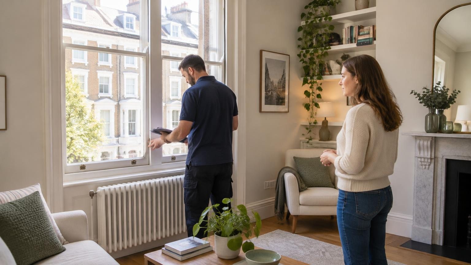 Illustrative energy assessment of sash windows and radiator controls in a London rental flat